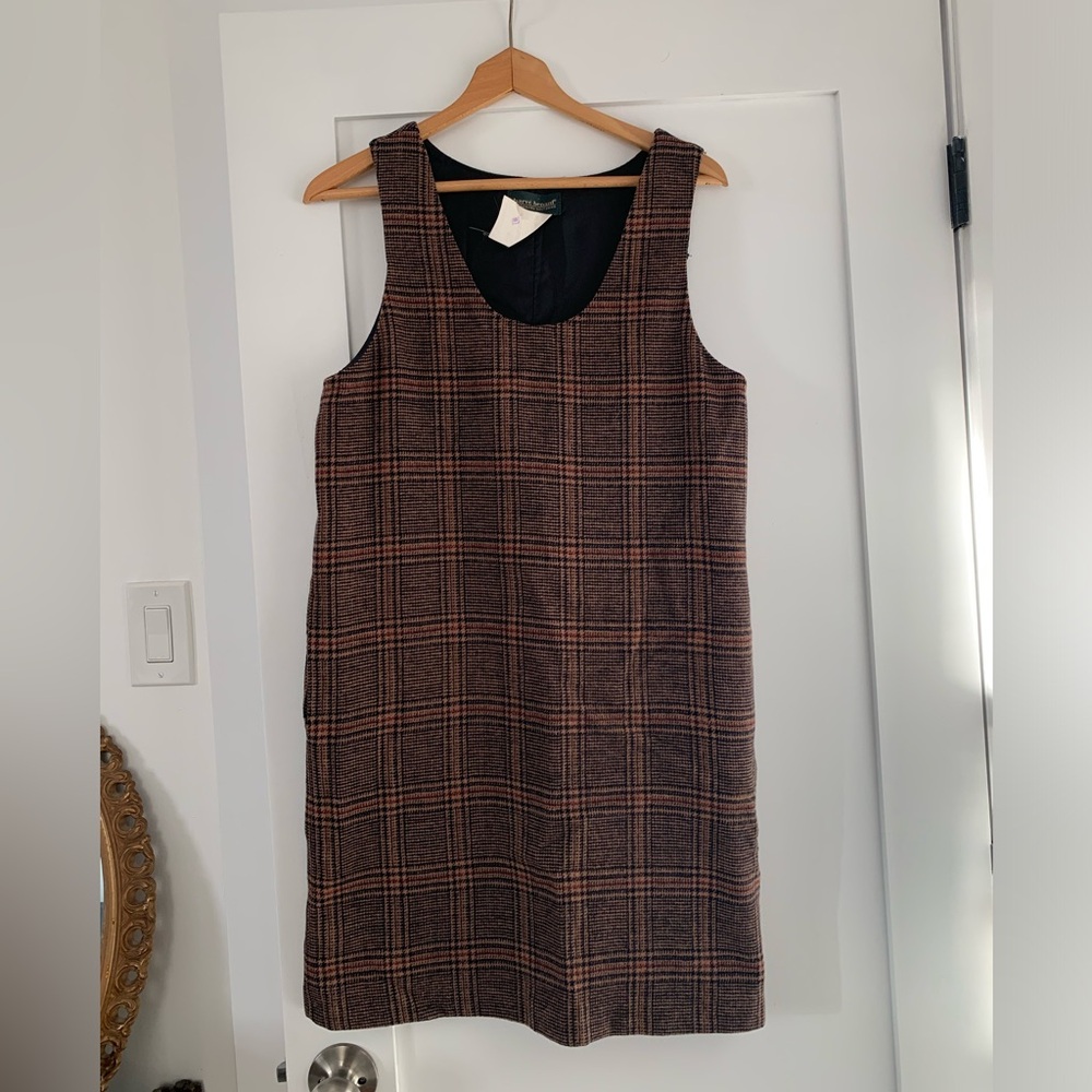 Vintage Wool Blend Plaid Harvé Bernard Dress - Size M
